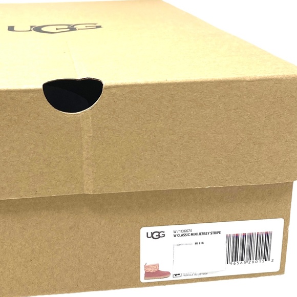 UGG Classic Mini Jersey Boots Winter Suede Stripe Pink Women Size 1136674 BLUS - Picture 8 of 9